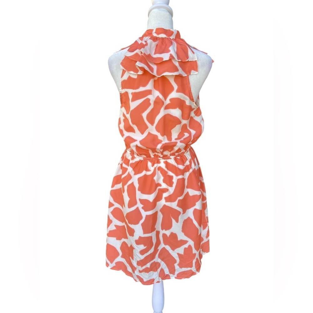 Ann Taylor Giraffe Print Sleeveless Ruffle Sleeve 100% Silk Dress Size 2P Spring - Picture 9 of 12